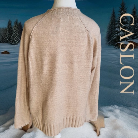 95 Caslon Women's Light Tan Crew Neck Sweater - Picture 10 of 10